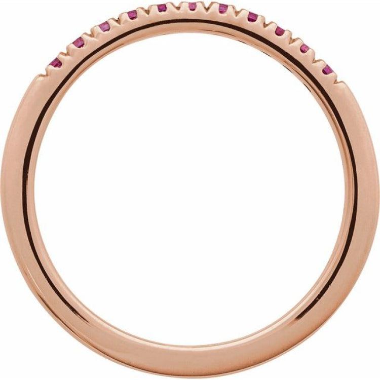10K Rose Gold Natural Ruby Stackable Ring