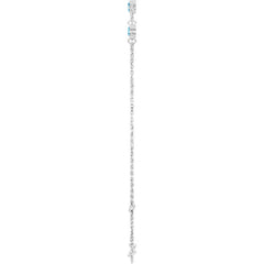 Sterling Silver Natural Blue Zircon Bezel-Set 3-Stone 6 1/2-7 1/2" Bracelet