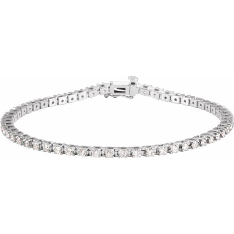 14K White Gold 2 1/4 CTW Natural Diamond Line 7 1/4" Bracelet