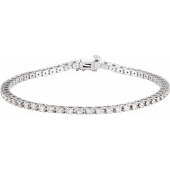 14K White Gold 2 1/4 CTW Natural Diamond Line 7 1/4" Bracelet