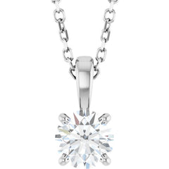 14K White Gold 1/2 CTW Natural Diamond 18" Necklace