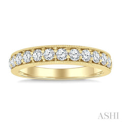 1 1/2 Ctw Round Cut Diamond Eternity Wedding Band in 14K Yellow Gold