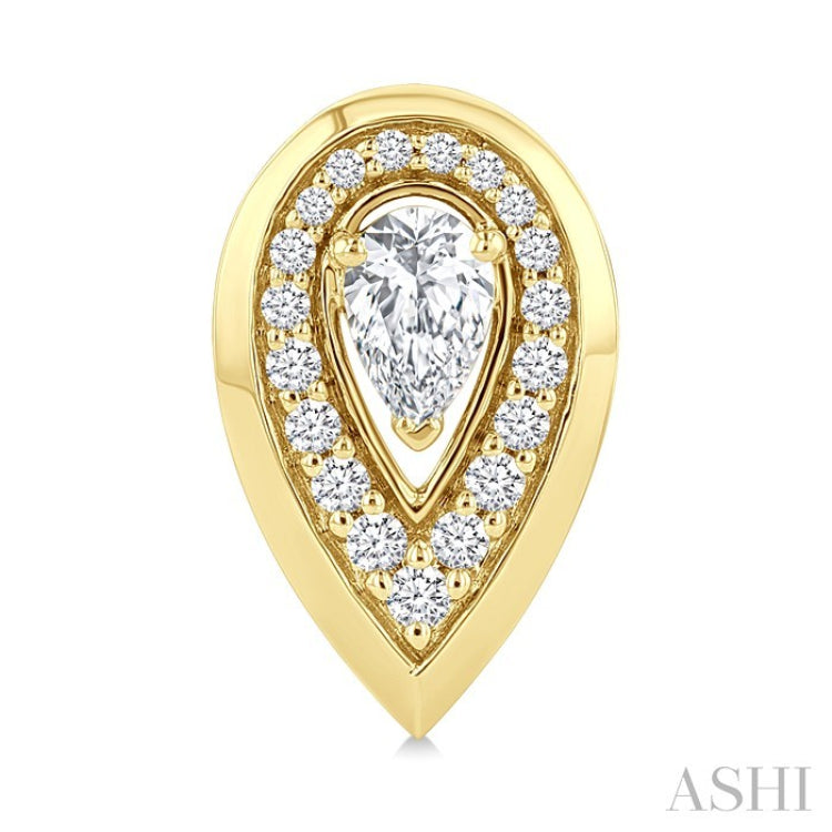 1/2 Ctw Open Window Pear and Round Cut Golden Glow Diamond Fashion Pendant in 14K Yellow Gold