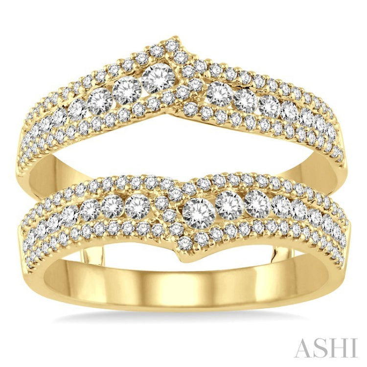 1 Ctw Round Cut Diamond Insert Ring in 14K Yellow Gold