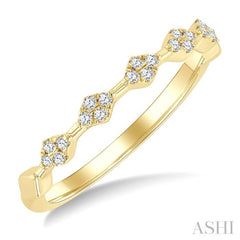 1/10 Ctw Geometric Round Cut Diamond Stackable Fashion Band in 14K Yellow Gold