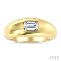 1/2 Ctw East-West Set Octagon Cut Diamond Aeris Gold Solitaire Fashion Ring in 14K Yellow Gold