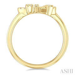 1/5 Ctw Round Cut Diamond Bow Petite Fashion Ring in 10K Yellow Gold