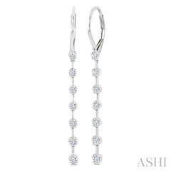 1/2 Ctw Round Cut Diamond Fashion Long Earrings in 14K White Gold