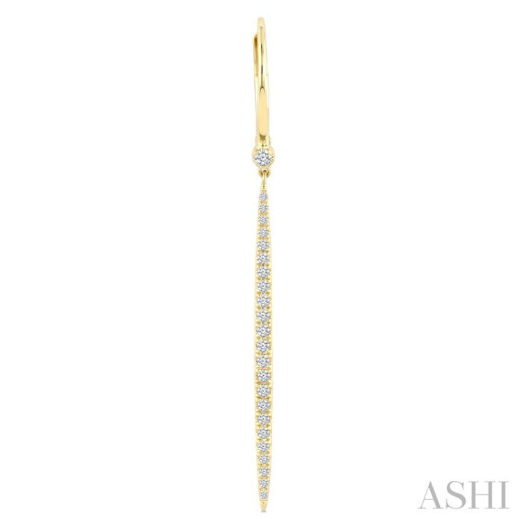 1/3 Ctw Round Cut Diamond Fashion Long Earrings in 14K Yellow Gold