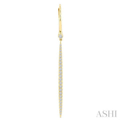 1/3 Ctw Round Cut Diamond Fashion Long Earrings in 14K Yellow Gold