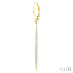 1/3 Ctw Round Cut Diamond Fashion Long Earrings in 14K Yellow Gold