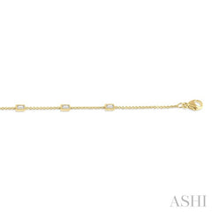 1/4 Ctw Petite Baguette Diamond Station Bracelet in 14K Yellow Gold