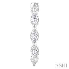 3/4 Ctw Marquise Cut Diamond Fashion Half Hoop Earring in 14K White Gold