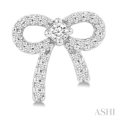 1/4 Ctw Round Cut Diamond Bow Petite Fashion Earrings in 10K White Gold
