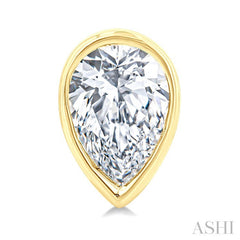 1/5 Ctw Petite Bezel Set Pear Cut Diamond Fashion Stud Earring in 14K Yellow Gold