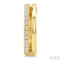 1/10 Ctw Petite Round Cut Diamond Fashion Huggie Earrings in 10K Yellow Gold