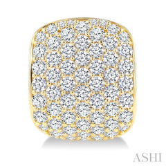 4 3/4 Ctw 7 Row Round Cut Diamond Fashion Half Hoop Earrings in 14K Yellow Gold