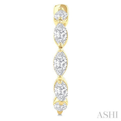 3/4 Ctw Marquise Cut Diamond Fashion Half Hoop Earring in 14K Yellow Gold