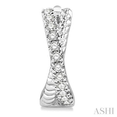 1/6 Ctw Petite Criss Cross Rope and Round Cut Diamond Fashion Huggies in 14K White Gold