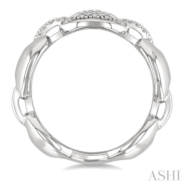 1/20 Ctw Mariner Link Round Cut Diamond Ring in Sterling Silver
