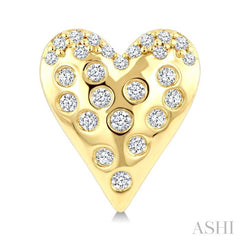 1/5 Ctw Round Cut Diamond Heart Mosaic Stud Earrings in 10K Yellow Gold