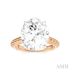 1/10 Ctw Oval Shape Round Cut Diamond Semi-Mount Engagement Ring in 14K Rose and White Gold