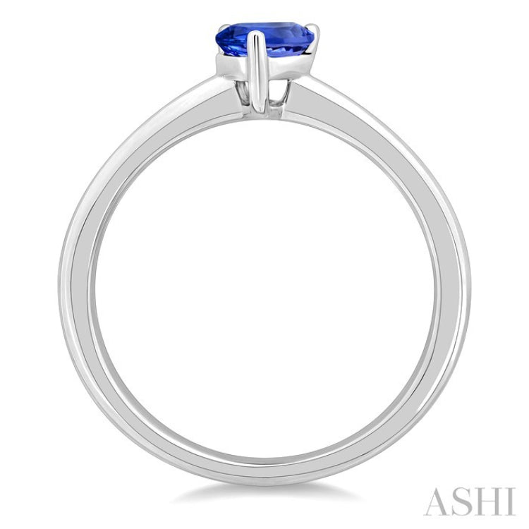 7X5MM Pear Cut Tanzanite Precious Solitaire Ring in 14K White Gold