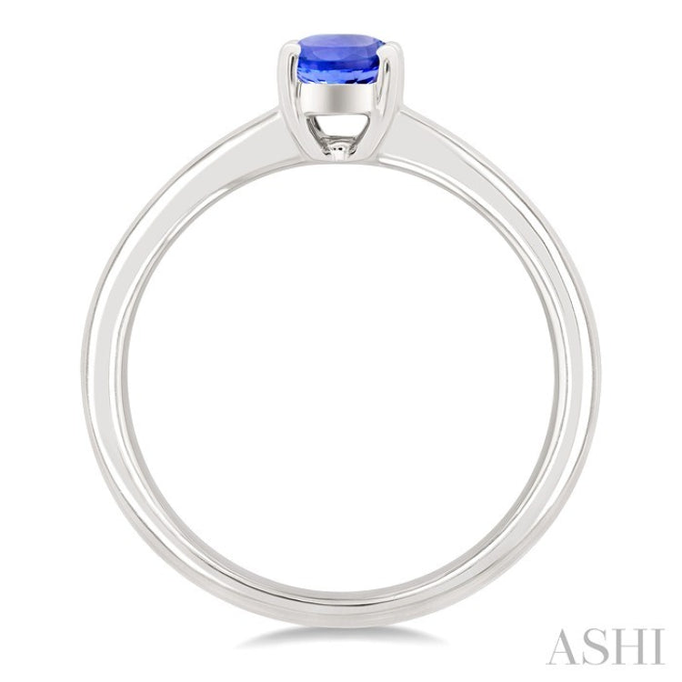 7X5MM Oval Cut Tanzanite Precious Solitaire Ring in 14K White Gold