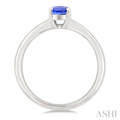 7X5MM Oval Cut Tanzanite Precious Solitaire Ring in 14K White Gold