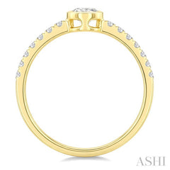 1/2 Ctw Luna Bezel Bezel Set Round Cut Diamond Ring in 14K Yellow Gold