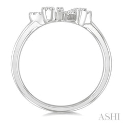 1/5 Ctw Round Cut Diamond Bow Petite Fashion Ring in 10K White Gold