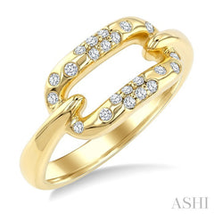 1/5 Ctw Round Cut Diamond Paperclip Mosaic Ring in 10K Yellow Gold