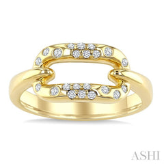 1/5 Ctw Round Cut Diamond Paperclip Mosaic Ring in 10K Yellow Gold