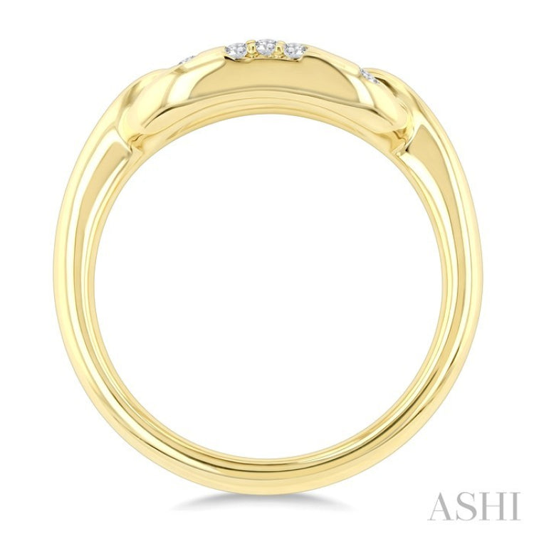 1/5 Ctw Round Cut Diamond Paperclip Mosaic Ring in 10K Yellow Gold