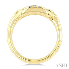 1/5 Ctw Round Cut Diamond Paperclip Mosaic Ring in 10K Yellow Gold