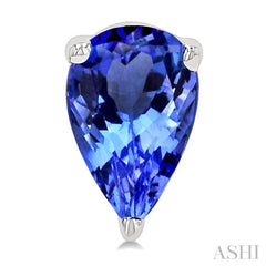 6X4MM Pear Cut Tanzanite  Precious Stud Earring in 14K White Gold