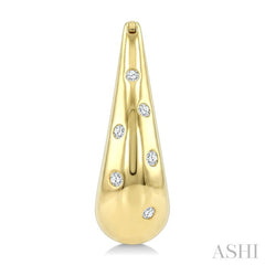 1/6 Ctw Round Cut Diamond Mosaic Hoop Earrings in 10K Yellow Gold