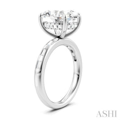1/3 Ctw Oval Shape Baguette and Round Cut Diamond Semi-Mount Engagement Ring in 14K White Gold