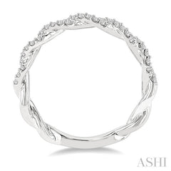 1/4 Ctw Entwined Round Cut Diamond Stackable Twist Band in 14K White Gold