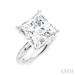 1/3 Ctw Princess Shape Baguette and Round Cut Diamond Semi-Mount Engagement Ring in 14K White Gold