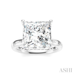 1/3 Ctw Princess Shape Baguette and Round Cut Diamond Semi-Mount Engagement Ring in 14K White Gold