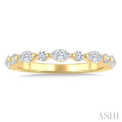 5/8 Ctw Alternating Marquise and Round Cut Diamond Fashion Band in 14K Yellow Gold