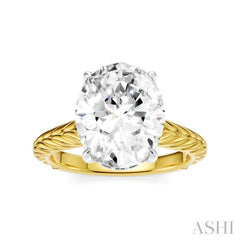 1/10 Ctw Oval Shape Round Cut Diamond Semi-Mount Engagement Ring in 14K Yellow and White Gold