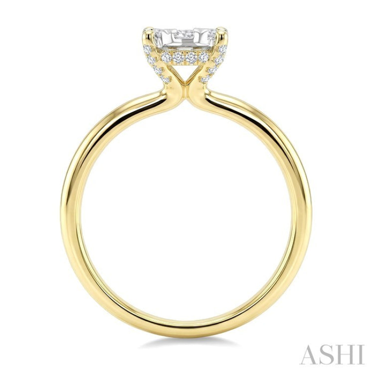 1/2 Ctw Lovebright Circular Shape Round Cut Diamond Cluster Ring in 14K Yellow and White Gold