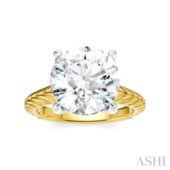 1/10 Ctw Circular Shape Round Cut Diamond Akari Wheat Shank Semi-Mount Engagement Ring in 14K Yellow and White Gold