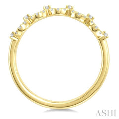 1/8 Ctw Round Cut Diamond Wave Stackable Band in 10K Yellow Gold