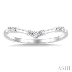 1/10 Ctw Chevron Round Cut Diamond Fashion Band in 10K White Gold