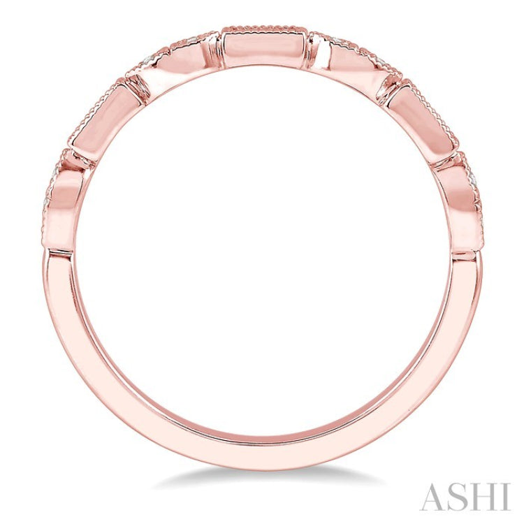 1/10 Ctw Baguette & Round Cut Diamond Stackable Band in 14K Rose Gold