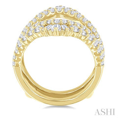 2 Ctw Baguette and Round Cut Diamond Insert Ring in 14K Yellow Gold