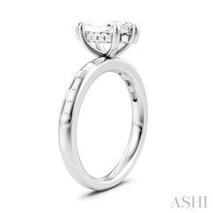 1/4 Ctw Marquise Shape Baguette and Round Cut Diamond Semi-Mount Engagement Ring in 14K White Gold
